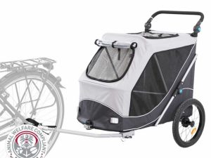 Trixie Fahrrad-Anhänger für Hunde - grau/schwarz - L