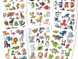 150 hautschonende Kindertattoos - Thema: Tierischer Spaß - 9 Tattoobögen im A6-Format - made in Germany