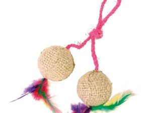 Trixie 2 Jute-Bälle mit Sisalband und Catnip