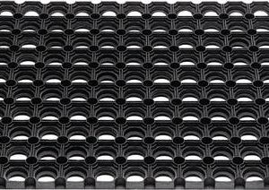 Fußmatte offene Ringe schwarz Gum.L1000xB1500xS22mm