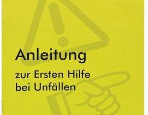 SÖHNGEN Anleitung Erste-Hilfe Heftform 8001004 nach BGI 503
