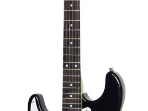 DIMAVERY ST-203 E-Gitarre LH, schwarz