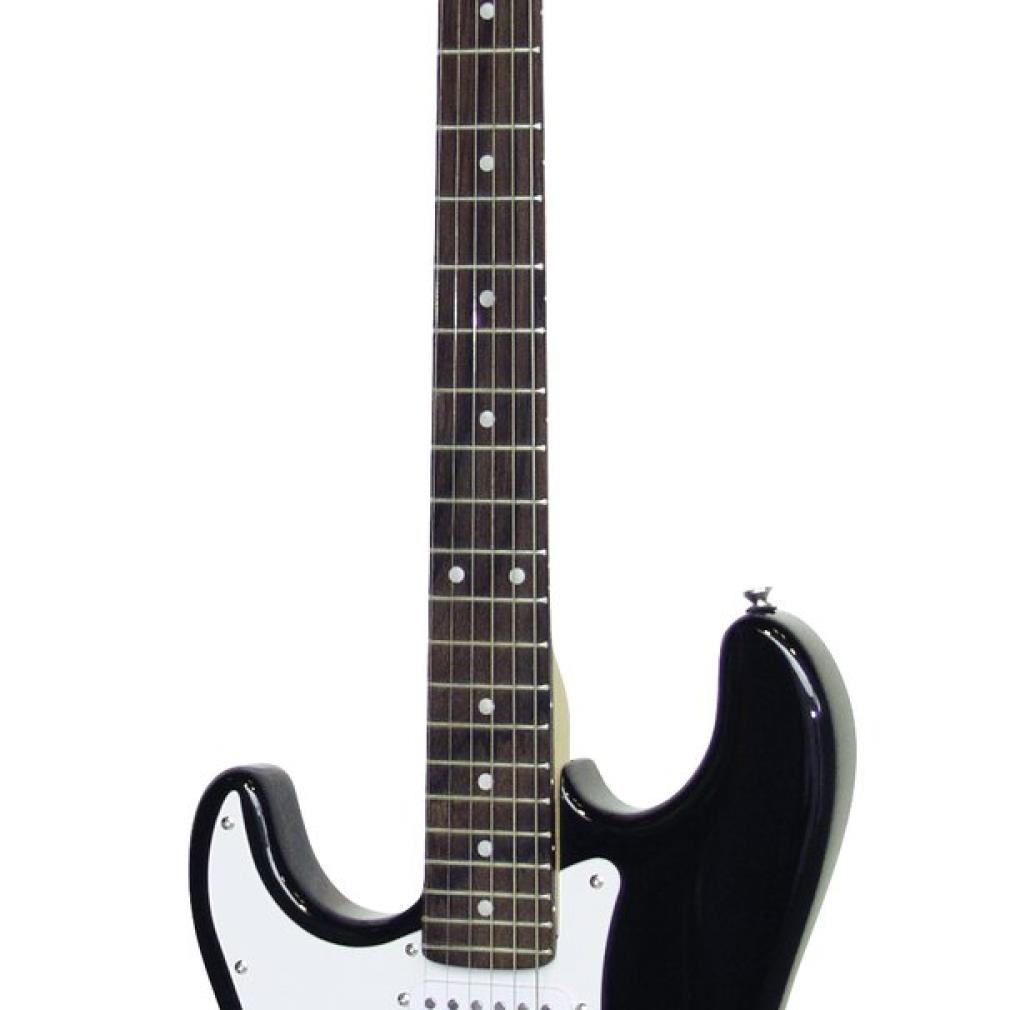 DIMAVERY ST-203 E-Gitarre LH, schwarz
