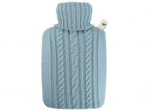 HUGO FROSCH Wärmflasche Klassik 1,8l Strickbezug pastell-blau