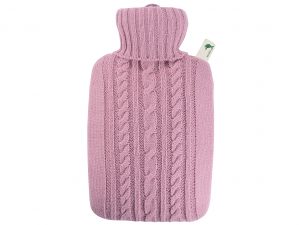 HUGO FROSCH Wärmflasche Klassik 1,8l Strickbezug pastell-rosa