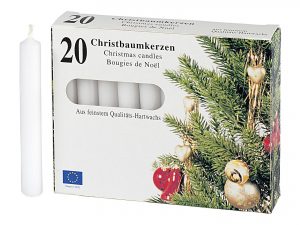 Baumkerze 9,6cm Ø1,2cm weiß 20 Pack