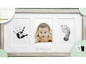 PEARHEAD Babyabdruck Fotorahmen 1 Holz-Rahmen, 1 clean-touch Stempelkissen