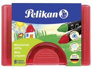 PELIKAN Wachsmalst.8erBox rot ws.fest 8er Etui