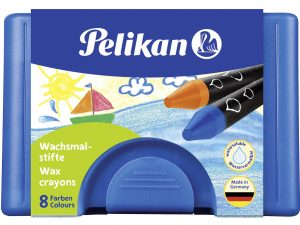 PELIKAN Wachsmalst.8erBox blau vermalb 8er Etui