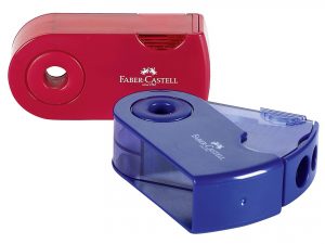 Faber Castell Doppelspitzdose m. SH rot/blau