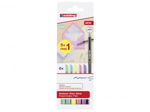 edding Fasermaler Colourpen Fine 1200 'Pastell' 5+1 6-teilig