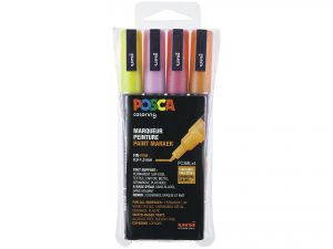 UNIBALL Marker POSCA PC-3M 4SZ Glitter 4er Set