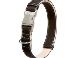Karlie Buffalo Ultra Halsband - Schwarz/Hellbeige - 25 mm / 45-65 cm