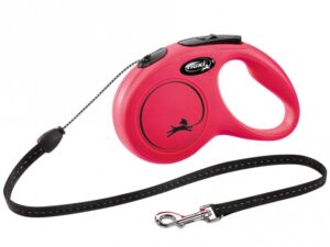 FLEXI Rollleine New CLASSIC Seil - 5m, bis 12kg - Rot