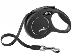 FLEXI Rollleine New CLASSIC Gurt - 3m, bis 12kg - Schwarz