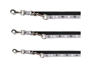 Trixie Verlängerungsleine Silver Reflect - Pfotenmotiv - 2 m / 25 mm