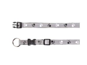 Trixie Halsband Silver Reflect - Pfotenmotiv - 30-45cm / 15mm