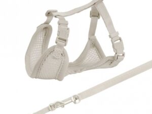 Trixie Junior Welpen-Softgeschirr mit Leine - hellgrau