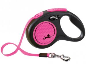 Flexi New Classic Neon Gurt-Roll-Leine - S / Pink