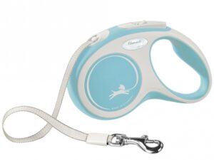 FLEXI Rollleine New COMFORT Gurt - 5m, bis 15kg - hellblau