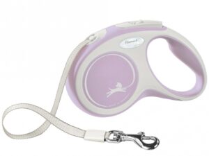FLEXI Rollleine New COMFORT Gurt - 5m, bis 15kg - rosa