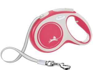 FLEXI Rollleine New COMFORT Gurt - 5m, bis 25kg - rot