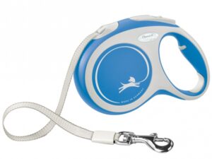 FLEXI Rollleine New COMFORT Gurt - 8m, bis 50kg - blau