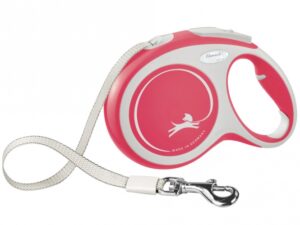 FLEXI Rollleine New COMFORT Gurt - 8m, bis 50kg - rot