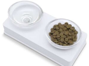 CATIT Style Glass Diner Doppelnapfständer - Weiß