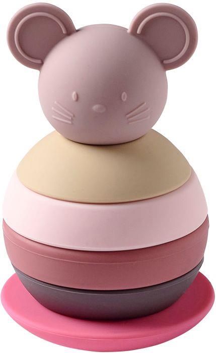 Silikon Stapelmaus pink