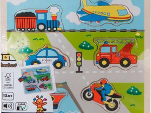 Beeboo Einlegepuzzle Verkehr mit Sound, 6-teilig, 1 Stück
