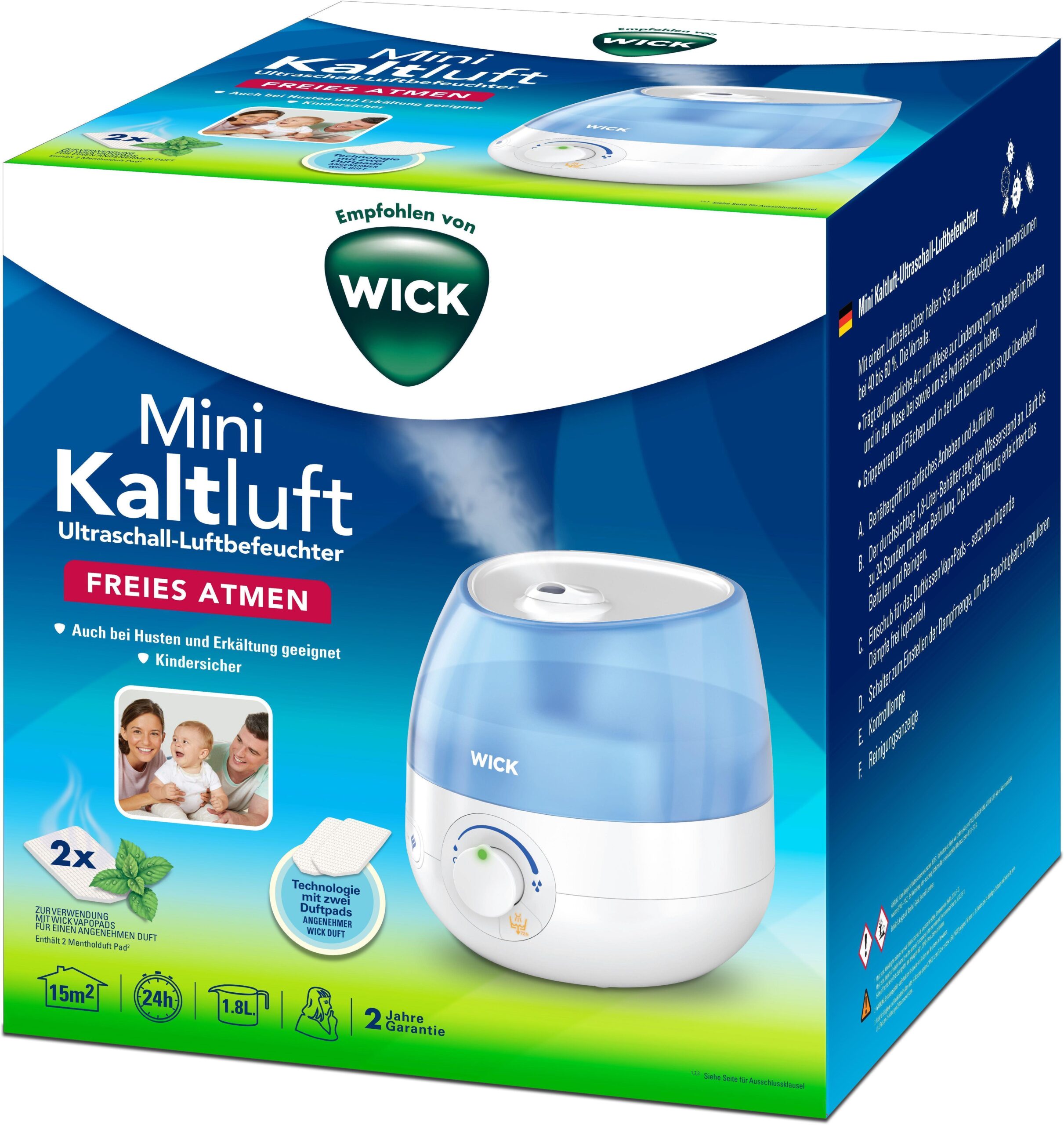 WICK® Mini-Ultraschall-Kaltluftbefeuchte