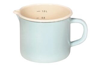 KARL KRÜGER Milchtopf Ø12cm mit Ausguss und Innenskalierung mint