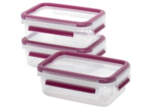 EMSA Frischhaltedose Clip & Close 0,55l 3er Set himbeer