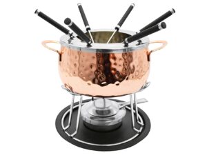 MÄSER Fondueset 11-teilig 1 Fonduetopf aus hochwertigem Edelstahl 18/0, 6 Fonduegabeln, 1 Rechaud