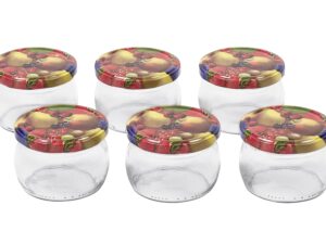 EMSY Schraubdeckelglas bauchig 258ml mit 82mm TO-Deckel Obstde6er Tray