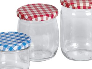 EMSY Schraubdeckelglas mit 82mm TO-Deckel kariert 540 ml 6er Pack