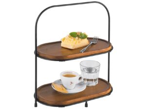 APS Etagere 2-stufig 5-teilig 1 Gestell, 2 Metallkörbe, 2 Holzbretter