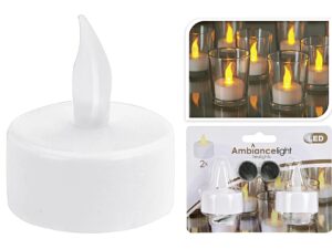 LED Teelicht Ø4cm weiß 2er Satz