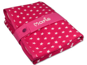 Wickelunterlage Sterne mit Name pink - Babywickelunterlage - Wickeldecke 62 x 45 cm