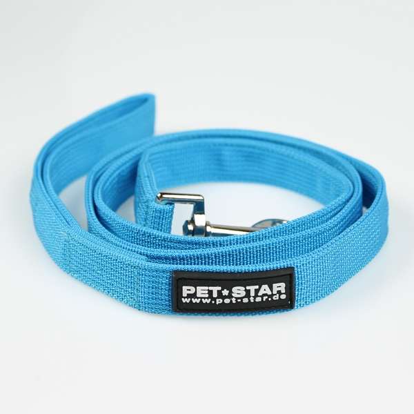 Pet-Star Leine (passend zum Pet-Star Softgeschirr / Netzgeschirr) - Blau – Bild 3