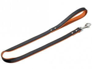 Karlie Rodeo Leine genietet, 16mm 100cm - schwarz/cognac