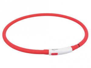 Trixie Flash Leuchtring USB aus Silikon - rot