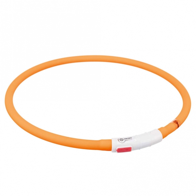 Trixie Flash Leuchtring USB aus Silikon - orange – Bild 3