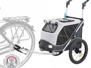 Trixie Fahrrad-Anhänger für Hunde - grau/schwarz - S