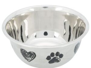 Trixie Edelstahlnapf mit Pfoten und Herzen - 0,5 l/ø 13 cm