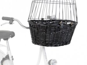 Trixie Fahrradkorb aus Weide mit Gitter - schwarz