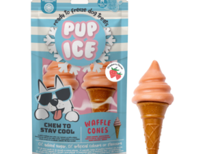 Pup Ice Waffle Cones Strawberry M - 2 Stück