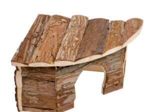 Duvoplus Eck-Kleintierhaus mit Rinde - 22 x 22 x 13cm