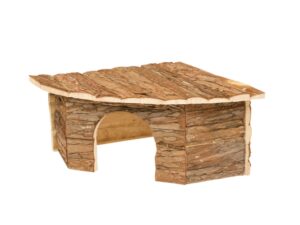 Duvoplus Eck-Kleintierhaus mit Rinde - 30 x 30 x 16cm